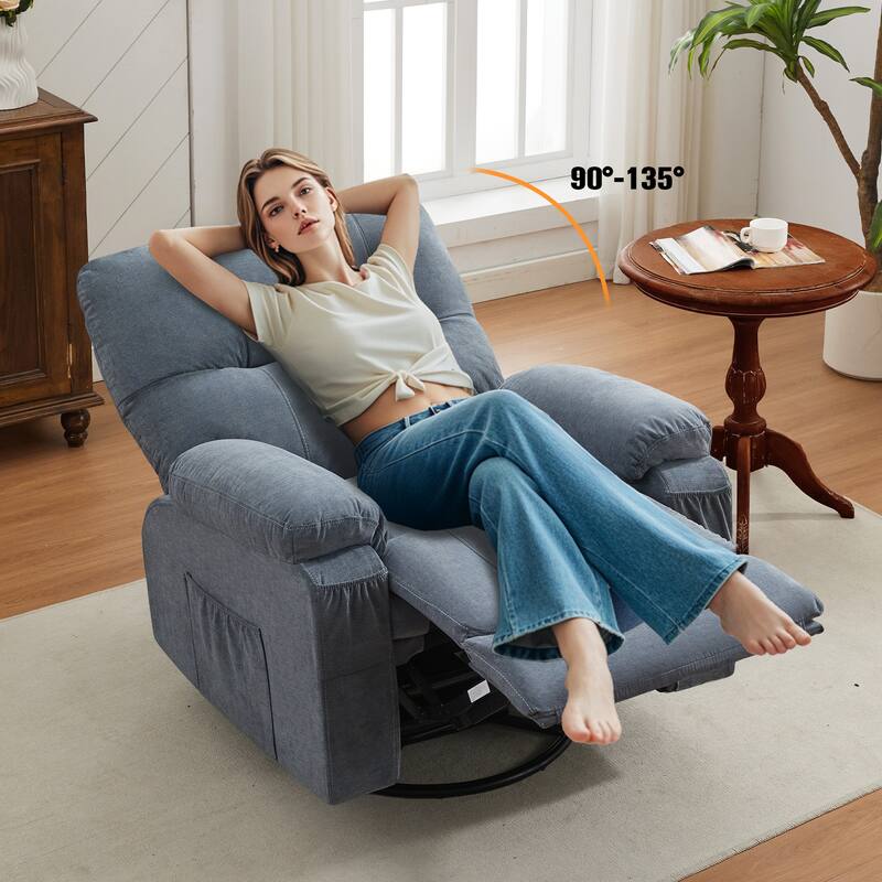 Recliner chair,360 degree rotating swing single sofa chair, equipped with soft cushion and backrest, comfortable armchair