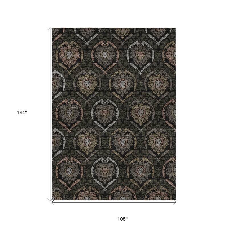 HomeRoots Medallion Transitional Rectangle Outdoor Rug