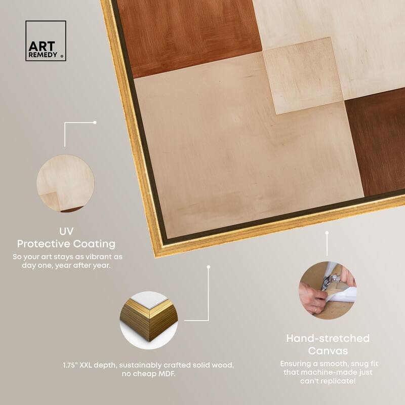Cream and Brown Panels IV Canvas by Art Remedy