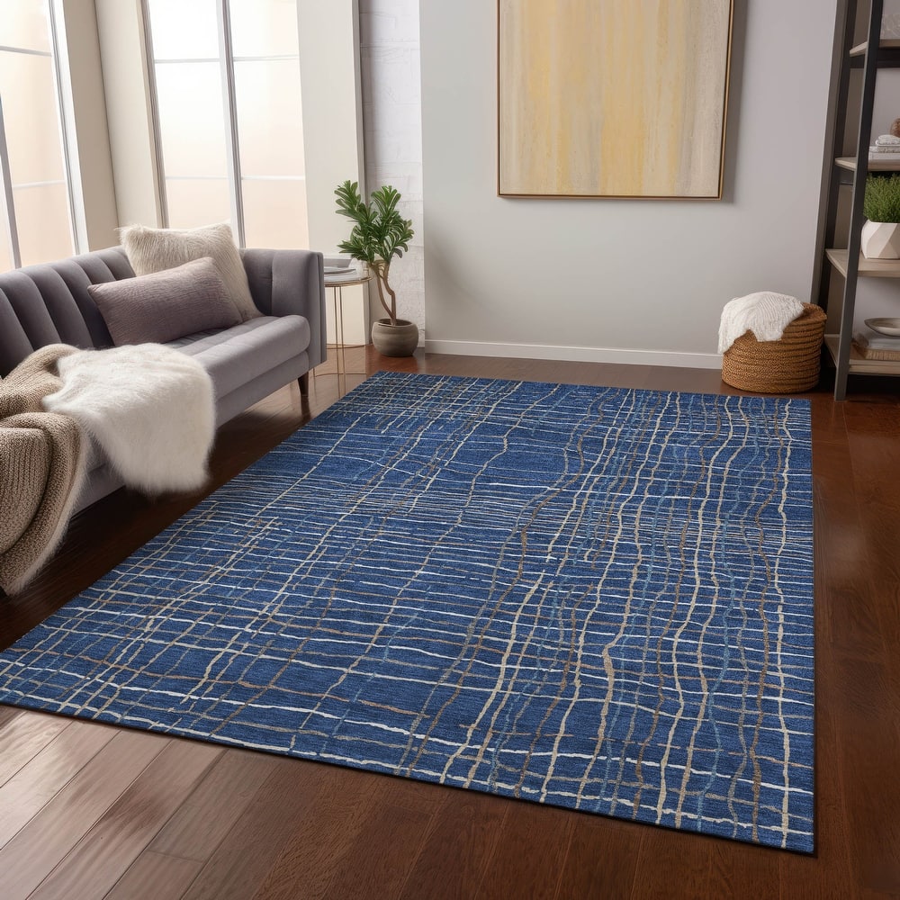 Machine Washable Indoor/ Outdoor Modern Century Chantille Rug