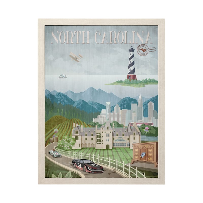 North Carolina Go (L) Framed Art Print
