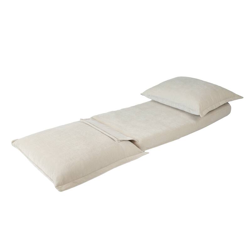 Lazy Sofa Chair Reclining Sofa Bed Floor Standing Single Sleeper Couch with Pillows and Adjustable Backrest for Small Space