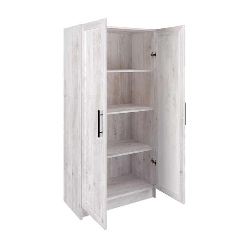 Prepac Elite Accent Cabinet with Panel Doors 16.75" D x 32" W x 65" H - 32 in W x 65 in H x 16.75 in D