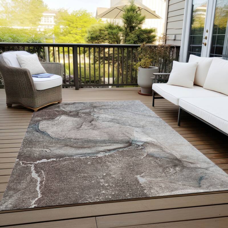Pane Artistic Abstract Weather Resistant Versatile Elegance Outdoor Rug