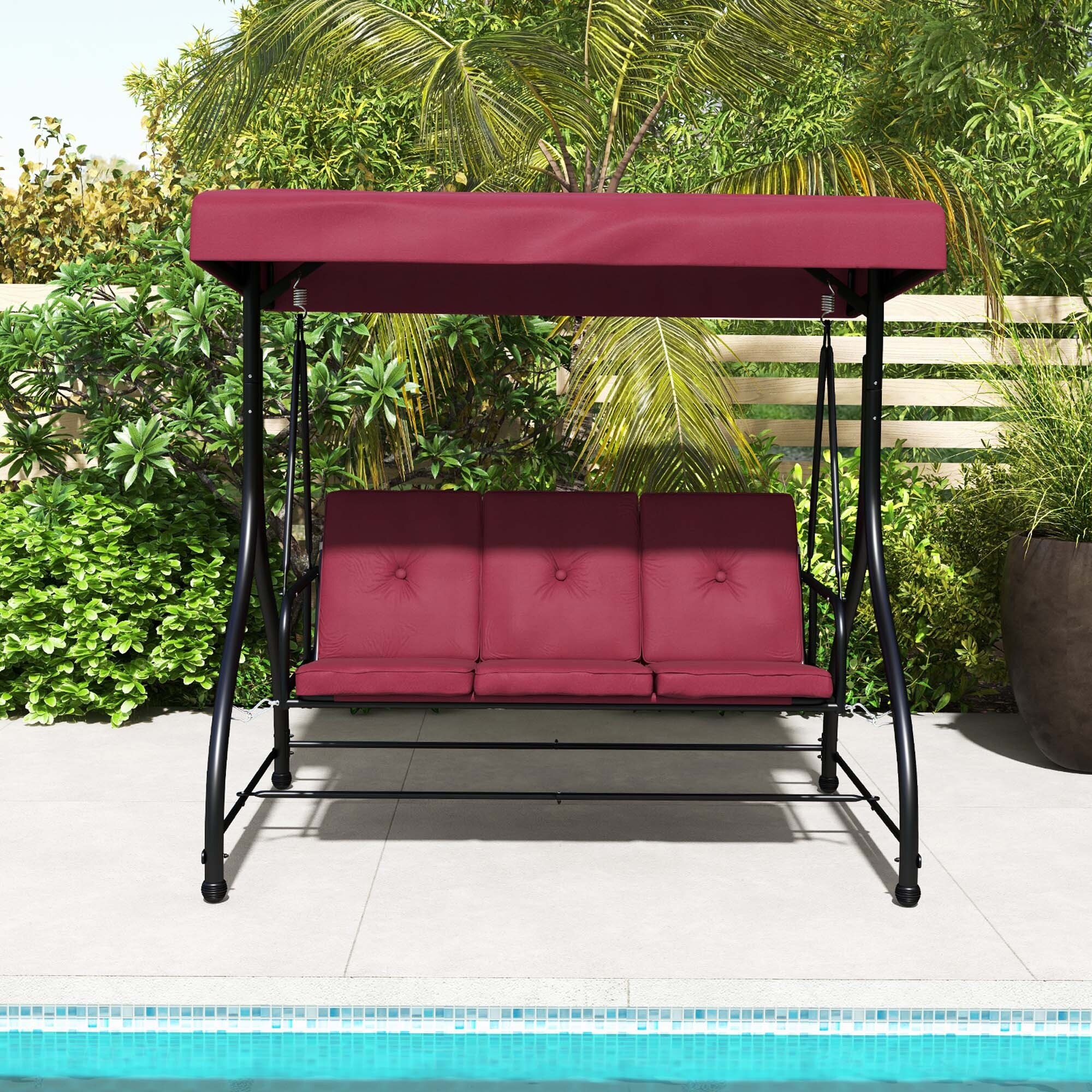 Outdoor Converting Patio Swing Glider Adjustable Canopy Porch Swing On Sale Bed Bath Beyond 39035496
