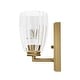 preview thumbnail 8 of 9, Hunter Rossmoor Luxe Gold 1-Light Wall Sconce Light Fixture Clear Glass - Bathroom Bedroom Hallway Office - Modern Designer