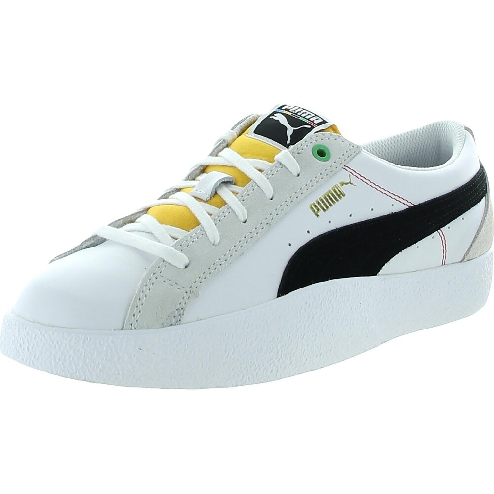 puma black leather sneakers