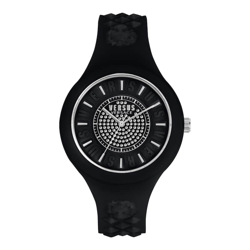 Versus Versace Fire Island Crystal Strap Watch - Black