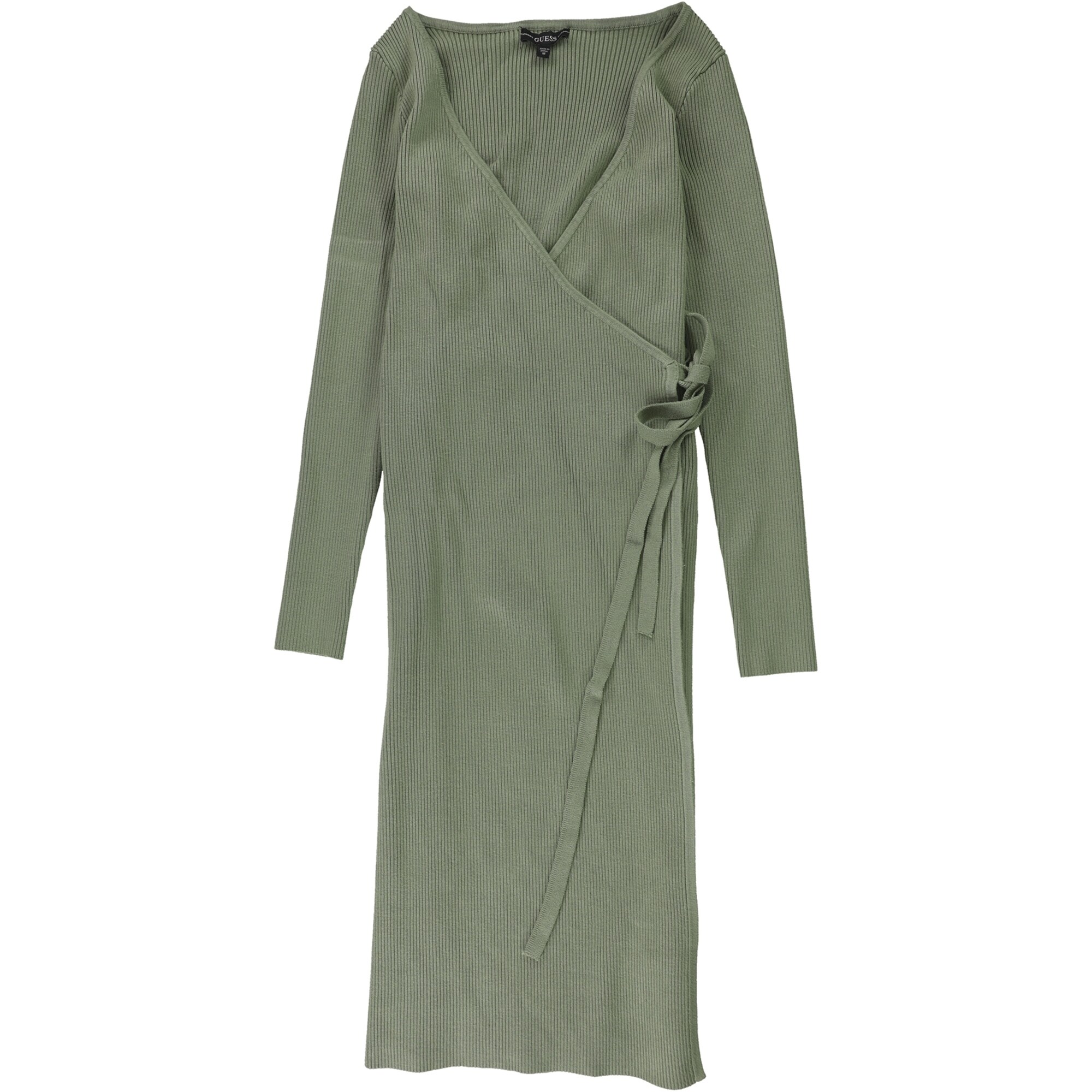 green straight dress Sweater Midi Wrap Dress Black / XS main image 0