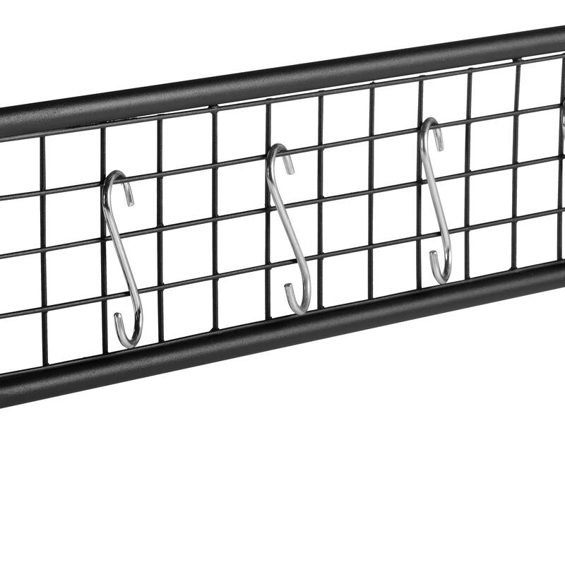 Homy Casa Modern Folding Desk with Black Metal Frame and Wood Top