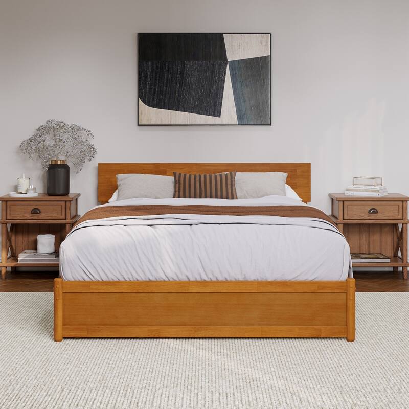 Wesley Platform Bed with Panel Footboard and Storage Drawers