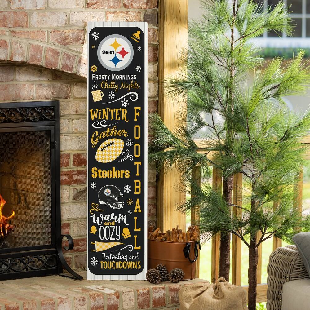 47" Double Sided Seasonal Porch Leaner, Pittsburgh Steelers - 47" x 11.25"