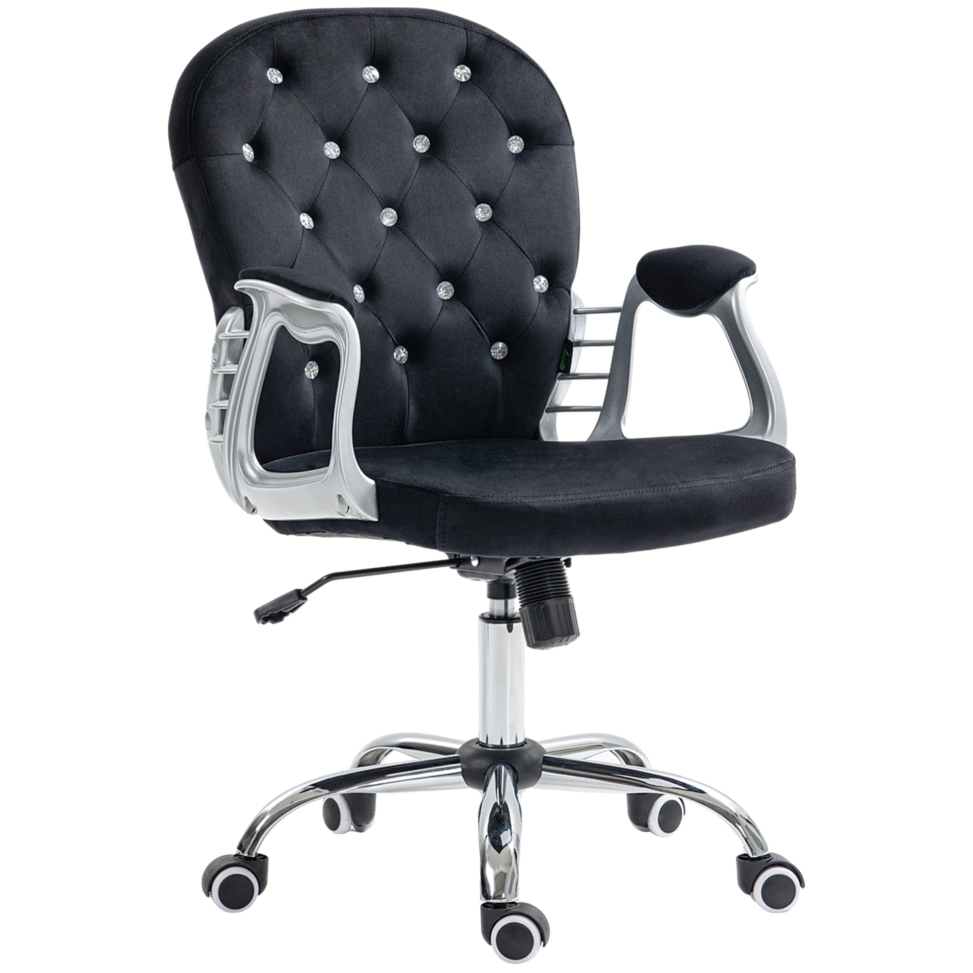 Stylish Velvet Office Chair with Ergonomic Backrest, Adjustable Height, Tilt Function, and Padded Armrests for Comfort