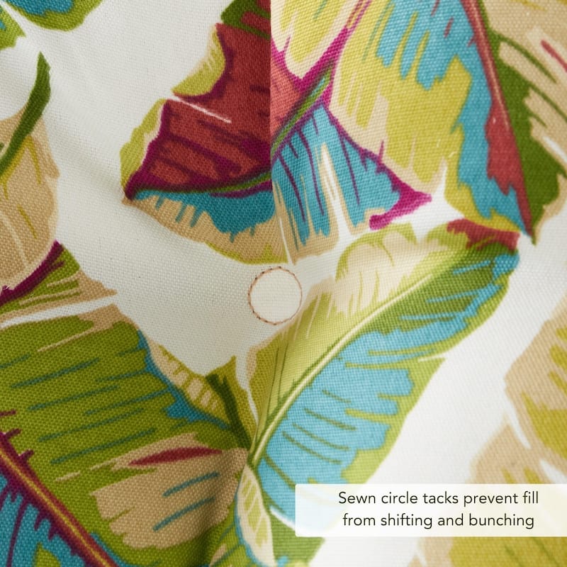 Palm Leaves Multi 15-inch Round Outdoor Bistro Chair Cushion (Set of 4)