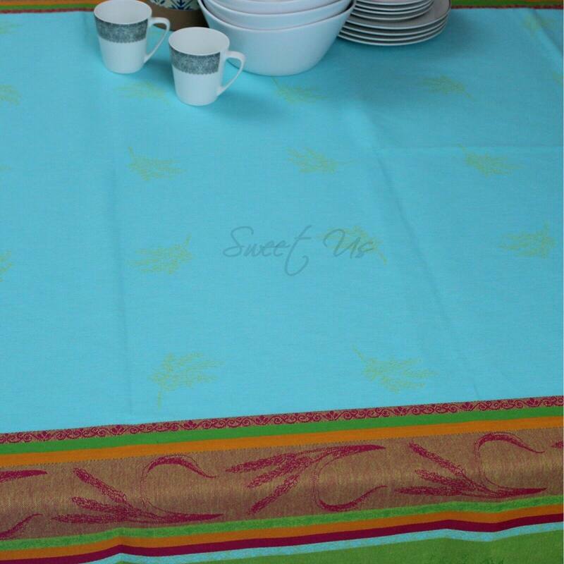 Wipeable French Spill Resistant Bayonne Jacquard Tablecloth
