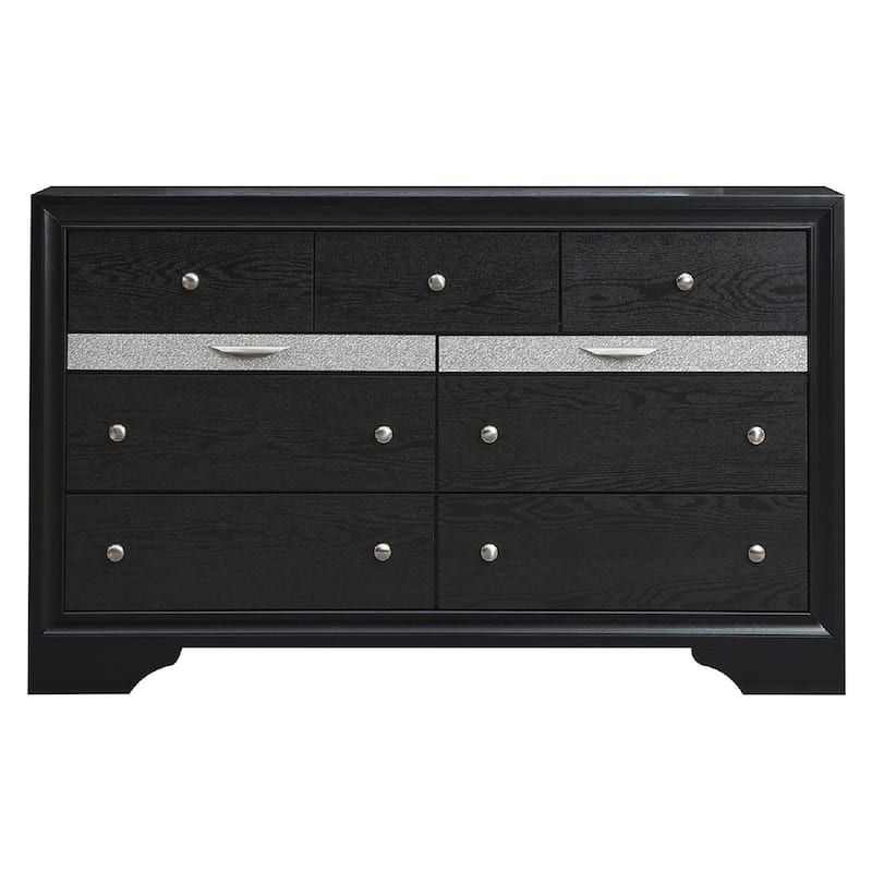 Madrid 9-Drawer 63 in. W Dresser - Black