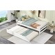 preview thumbnail 4 of 10, Twin Platform Bed with Trundle, White, Solid Wood Frame, No Box Spring Needed