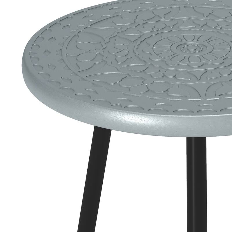 WYNDENHALL Bloomfield Boho 17 inch Wide Metal Side Table in Grey - 17" d x 17" w x 20" h
