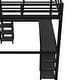 preview thumbnail 10 of 10, Full Metal Loft Bed with Desk and Shelves, Loft Bed with Ladder and Guardrails, Loft Bed Frame with Black Desk