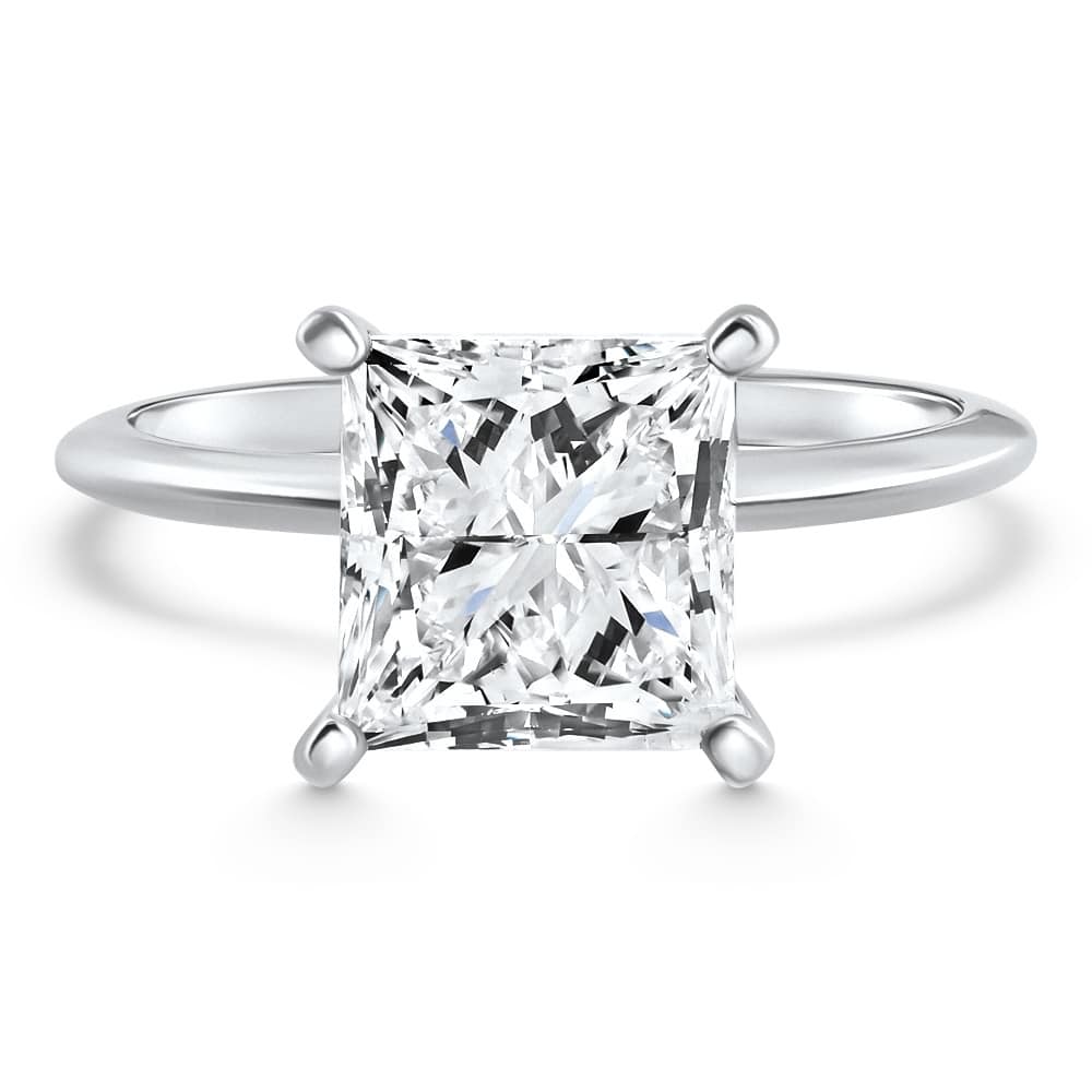 Bliss Diamond Certified 3.05Ct Natural Princess Cut Diamond Engagement Solitaire Ring Platinum