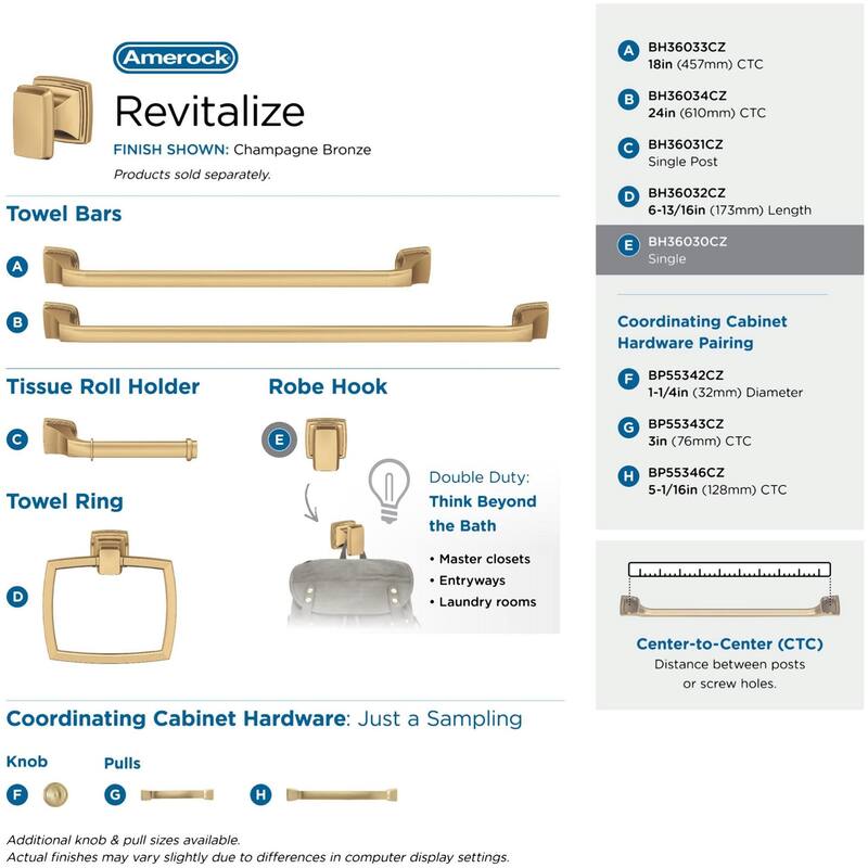 Amerock Revitalize Single Robe Hook