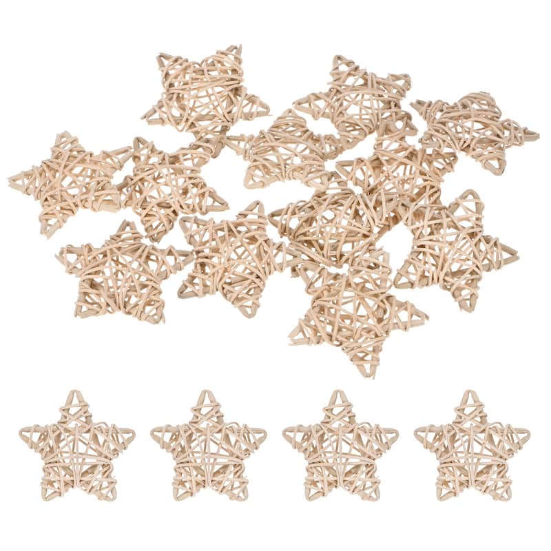 12-Pack Pentagram Wicker Rattan Balls 2.6 Inch for DIY