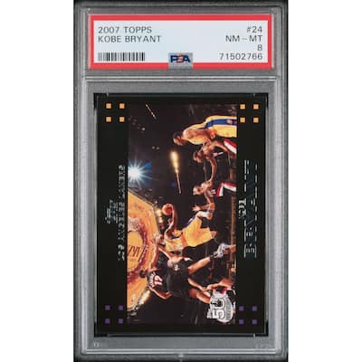 Kobe Bryant 2007 Topps Basketball Card #24 Graded PSA 8 - 8'6" x 11'6"