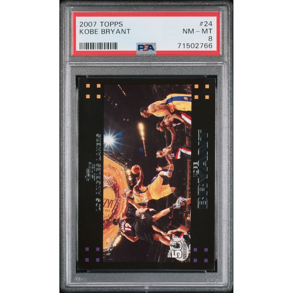 Kobe Bryant 2007 Topps Basketball Card #24 Graded PSA 8 - 8'6" x 11'6"