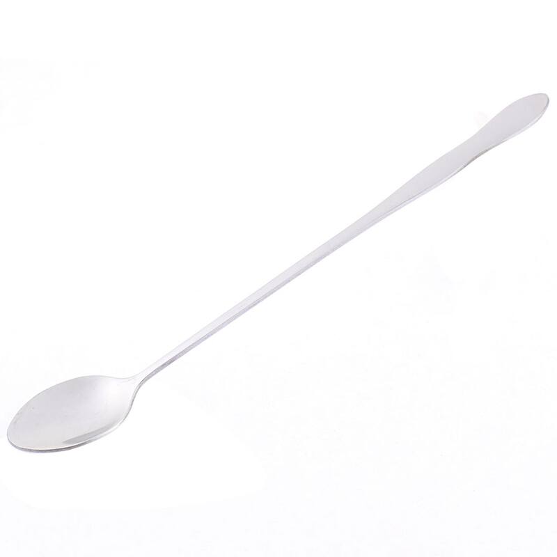 Stainless Steel Tea Coffee Ice Cream Long Handle Spoon 20cm Length - Silver Tone