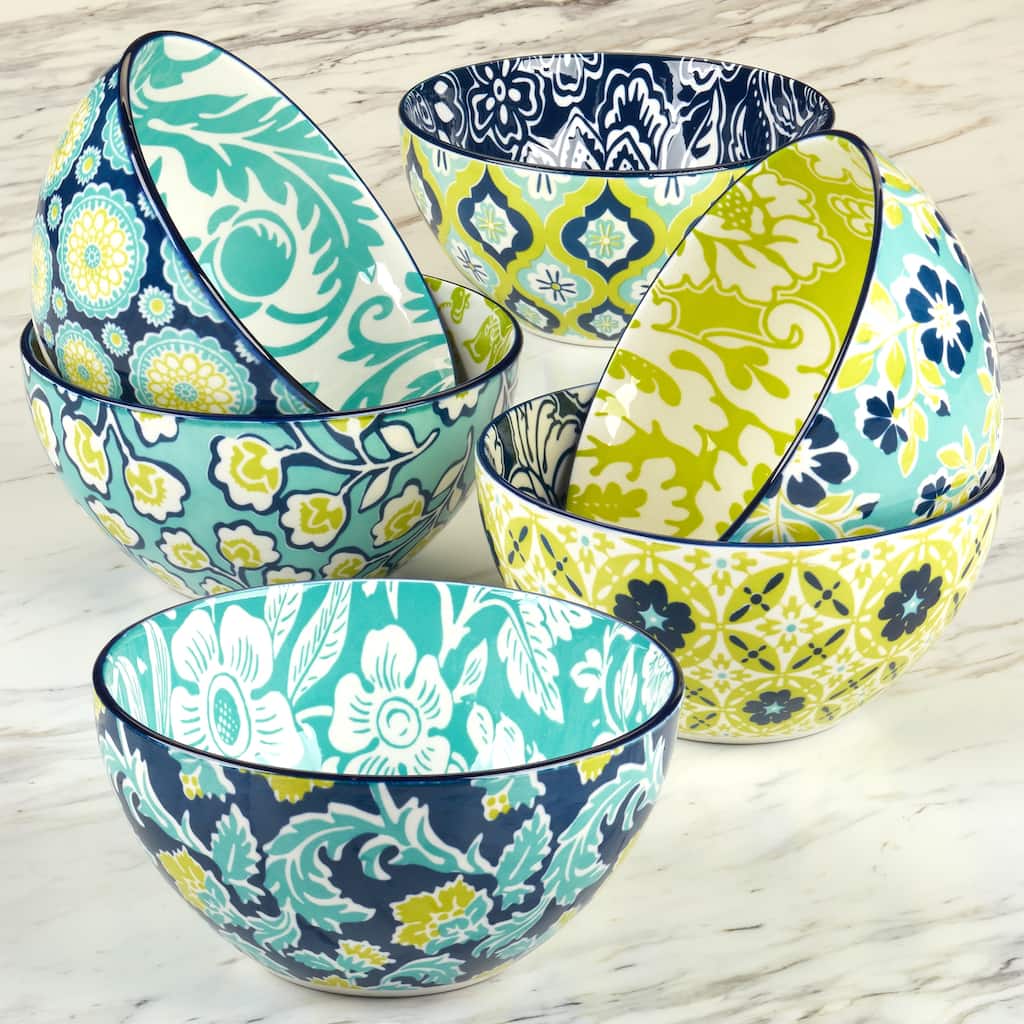 Certified International Tapestry Set of 6 All Purpose Bowl 6" 6 asst - 6" Diam x 3"