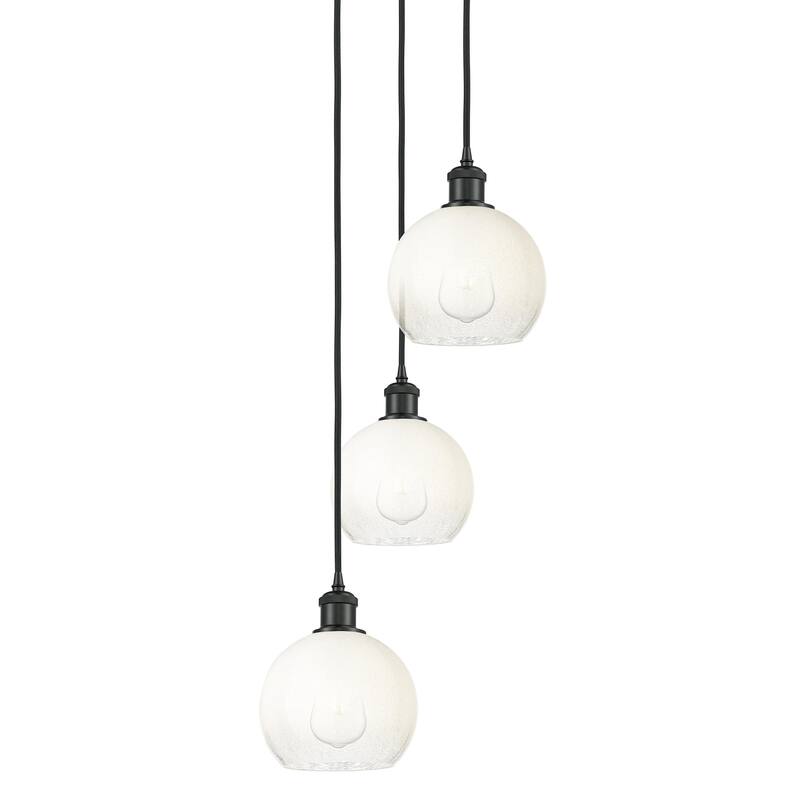 Innovations Lighting 113B-3P-31-15 Brookhaven Globe Pendant Brookhaven - Matte Black / Opal