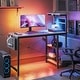 preview thumbnail 4 of 83, Computer Desk Home Office Desk with LED & Adjustable Shelves