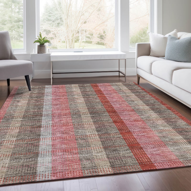 Premium Washable Super Soft Modern Plaid Mayfield Rug