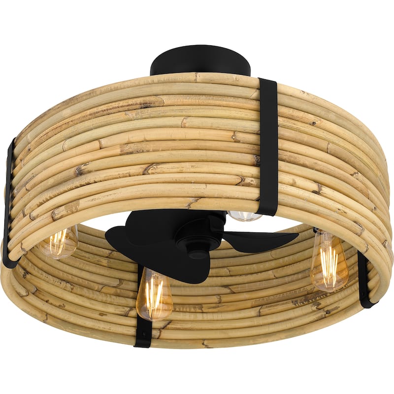 Lachlan 4-Light Matte Black Fan Light