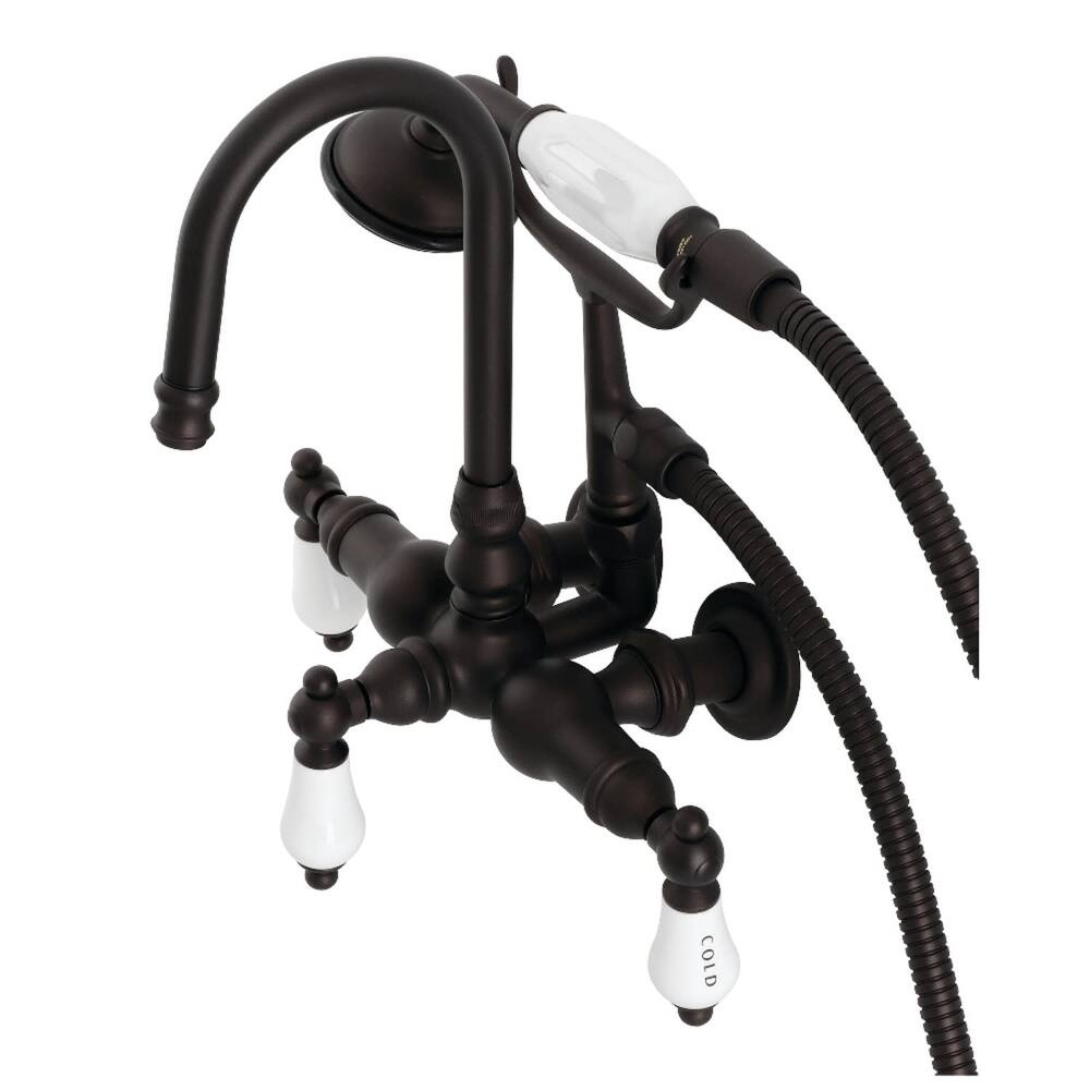 Kingston Brass Vintage Wall Mounted Clawfoot Tub Filler with Built-In