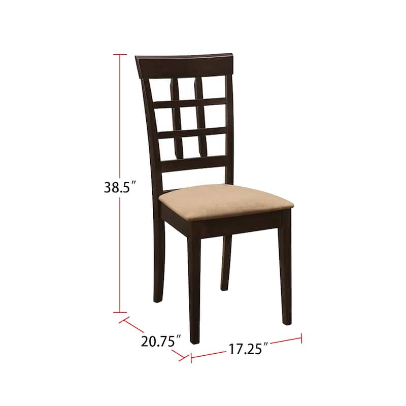 Set of 2 Side Chairs in Cappuccino and Tan