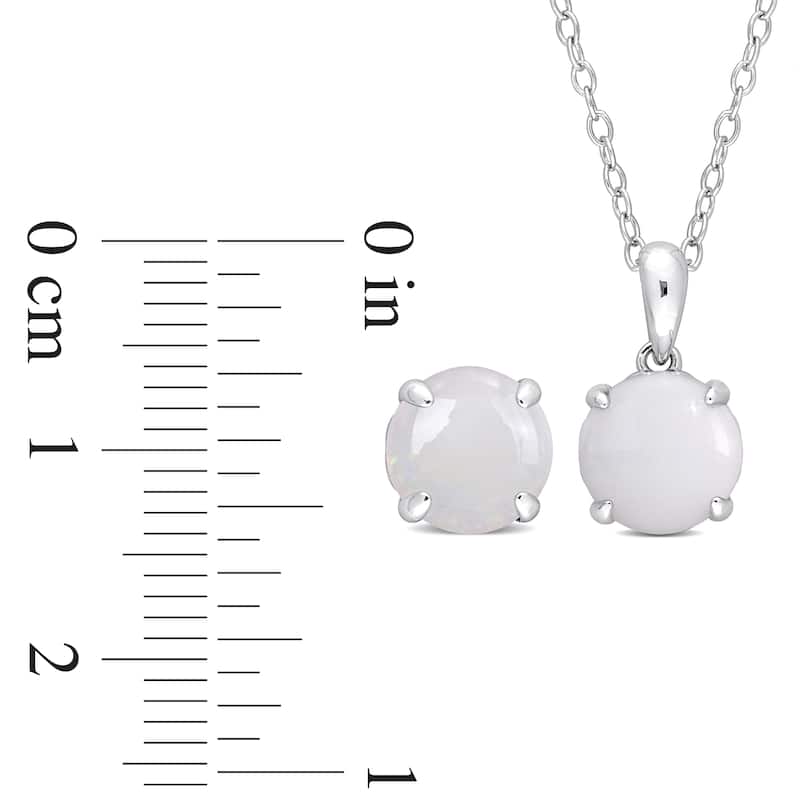 Miadora Gemstone Birthstone Earrings and Necklace Set Sterling Silver