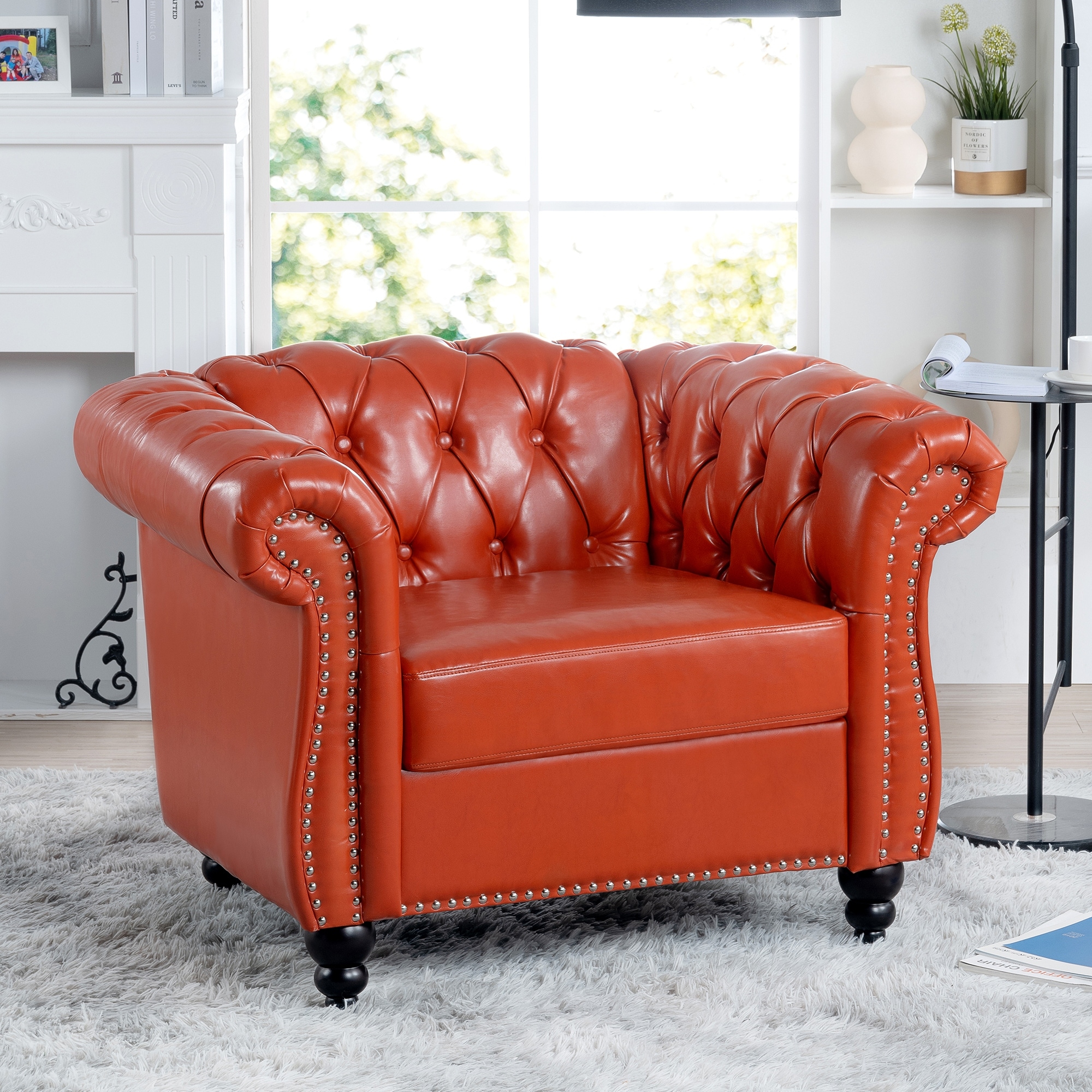 Knubmt Single Seater PU Leather Sofa Accent Chair for Living Room, Office,  Home, Bedroom - Walmart.com, image size:2000x2000