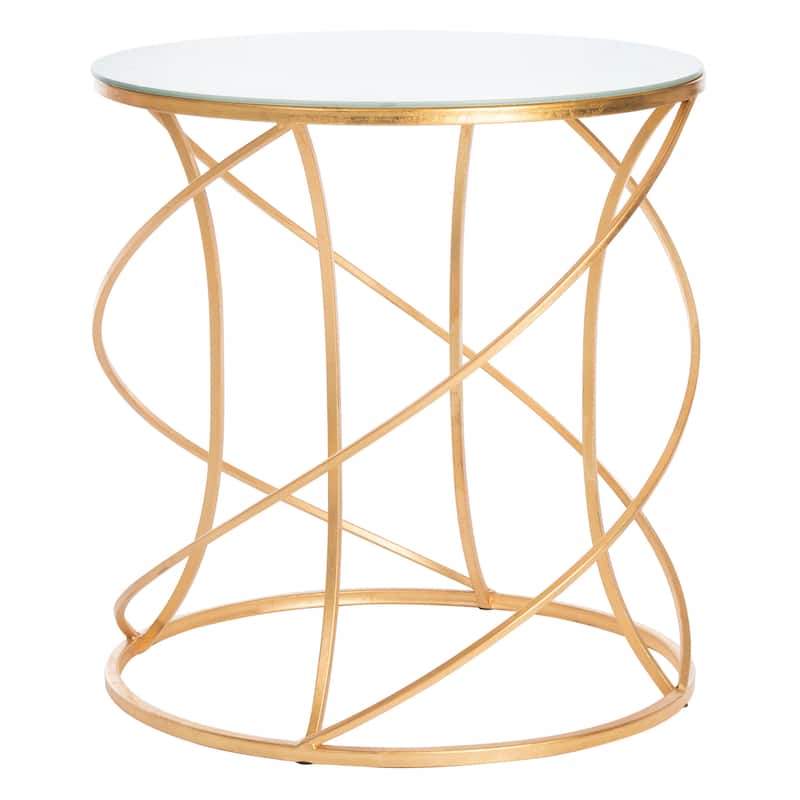 SAFAVIEH Treasures Jeanine Gold/ White Top Accent Table - 20" x 20" x 21.2" - 20Wx20Dx21H - Gold/White