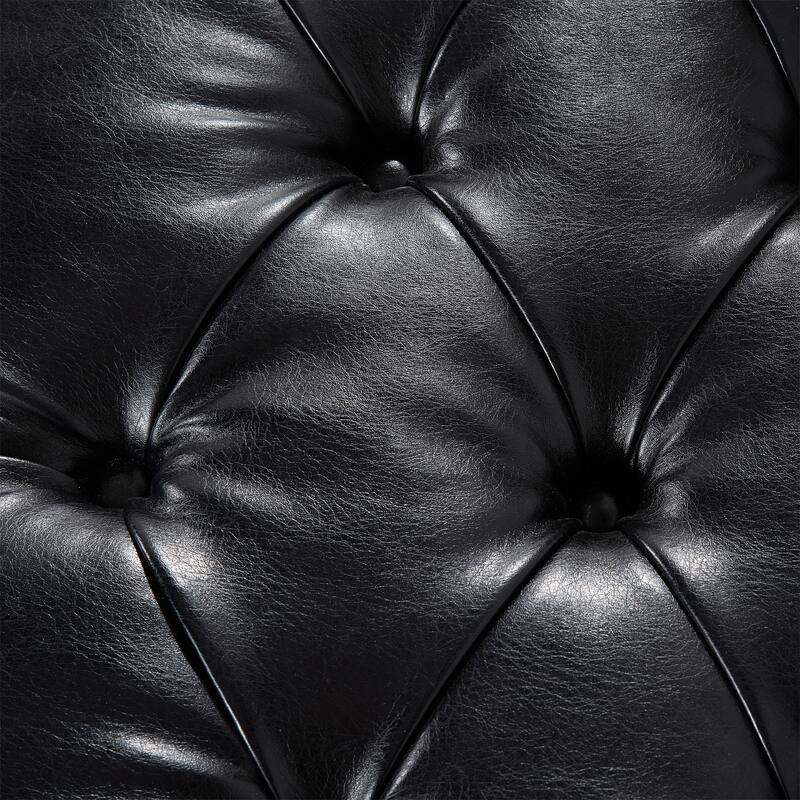 Comfortable Ottoman Bench Upholstered Seat with Solid Wood Frame, Entryway Footrest Seat with One Shelf at Bottom