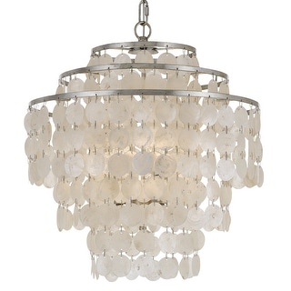 Brielle 4 Light Antique Silver Chandelier - 18'' W x 22'' H