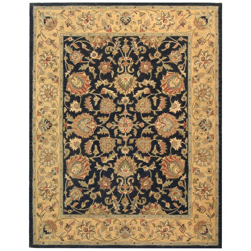 SAFAVIEH Handmade Heritage Kimono Traditional Oriental Wool Rug - 6' x 9' - Charcoal/Gold