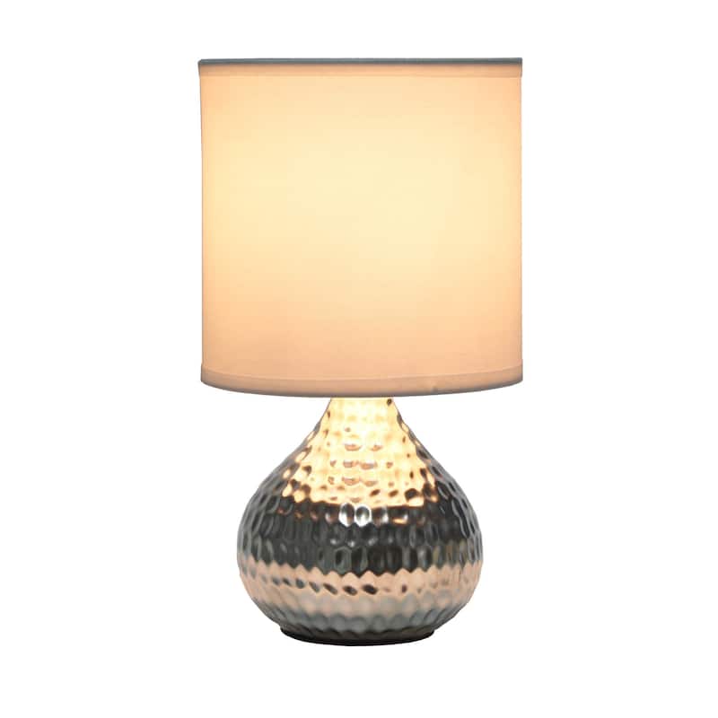 Simple Designs Hammered Gold Drip Mini Table Lamp, Black