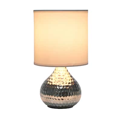 Simple Designs Hammered Gold Drip Mini Table Lamp, Black