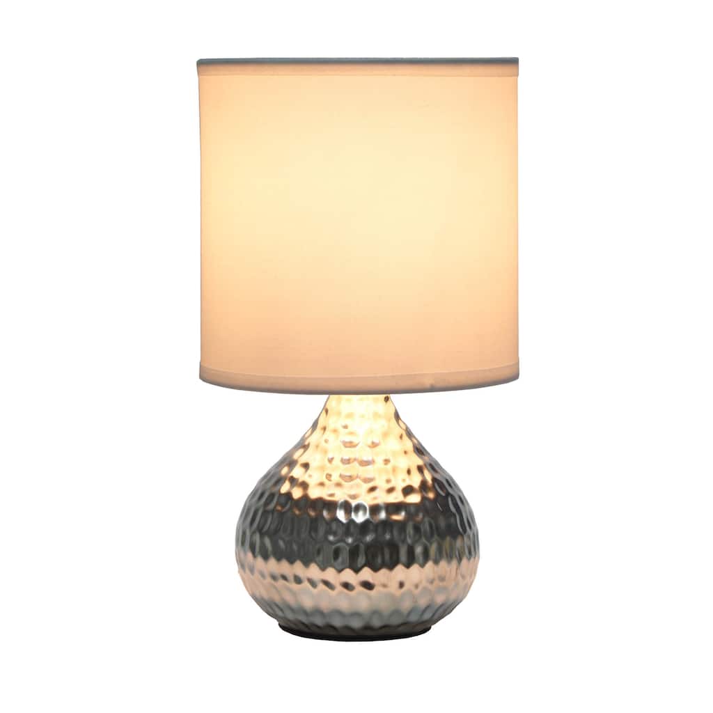 Simple Designs Hammered Gold Drip Mini Table Lamp, Black