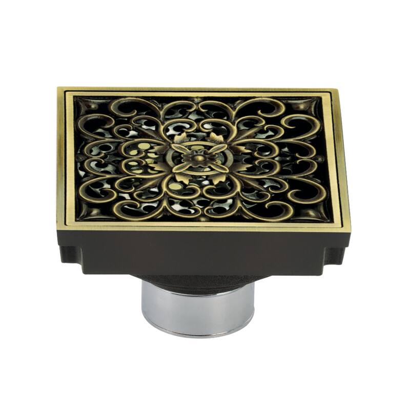 Watercourse Scroll 4" Square Grid Shower Drain