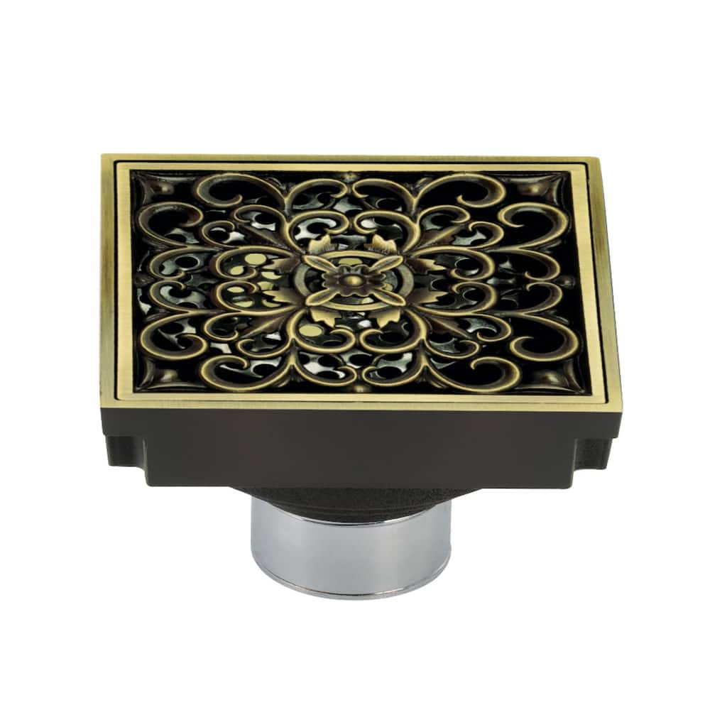 Watercourse Scroll 4" Square Grid Shower Drain