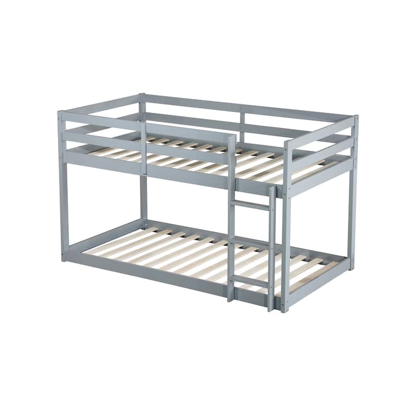 Twin Loft Bed with Dual 13-Slat Platforms and Low-Profile Design (200lb Capacity per Level)