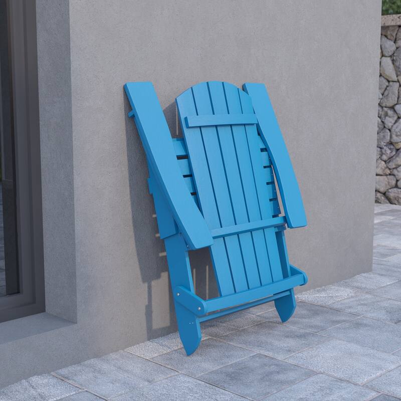 Poly-resin Folding Adirondack Indoor/Outdoor Patio Chair (Set of 4)