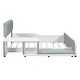 preview thumbnail 7 of 9, Full Size Upholstered Platform Bed with Storage Nightstand & Guardrail